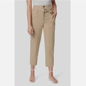 $340 Joe's Women's Beige High Waist Crop Stretch Casual Trousers Pants Size 28